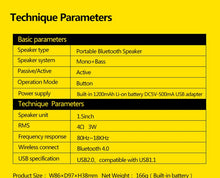 Load image into Gallery viewer, Portable Hiking bluetooth Speaker Shock Resistance IPX6 Waterproof