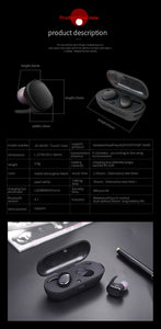 Touch Wireless Sports Headphones IPX5 Waterproof
