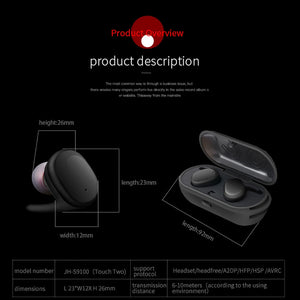 Touch Wireless Sports Headphones IPX5 Waterproof