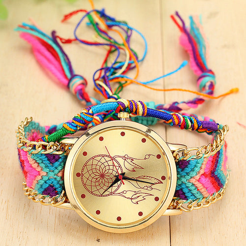 Ladies Handmade Braided Dreamcatcher Quartz Watch