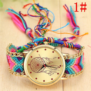 Ladies Handmade Braided Dreamcatcher Quartz Watch