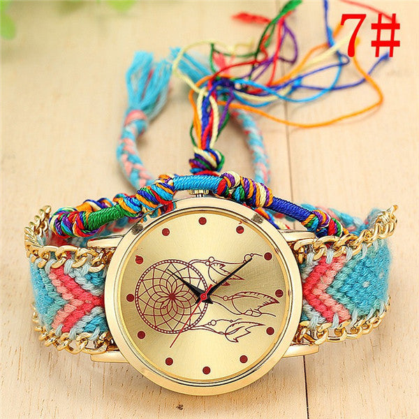 Ladies Handmade Braided Dreamcatcher Quartz Watch